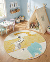 Wonder Tykes Collection Area Rug -  Wonderland Round Ivory  lifestyle 44