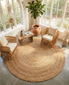 Woven Seaside Elegance Collection Area Rug - Coastline Round Natural  lifestyle 71