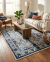 Horizon Collection Area Rug -  Sierra Rectangle Ivory and Blue  lifestyle 15