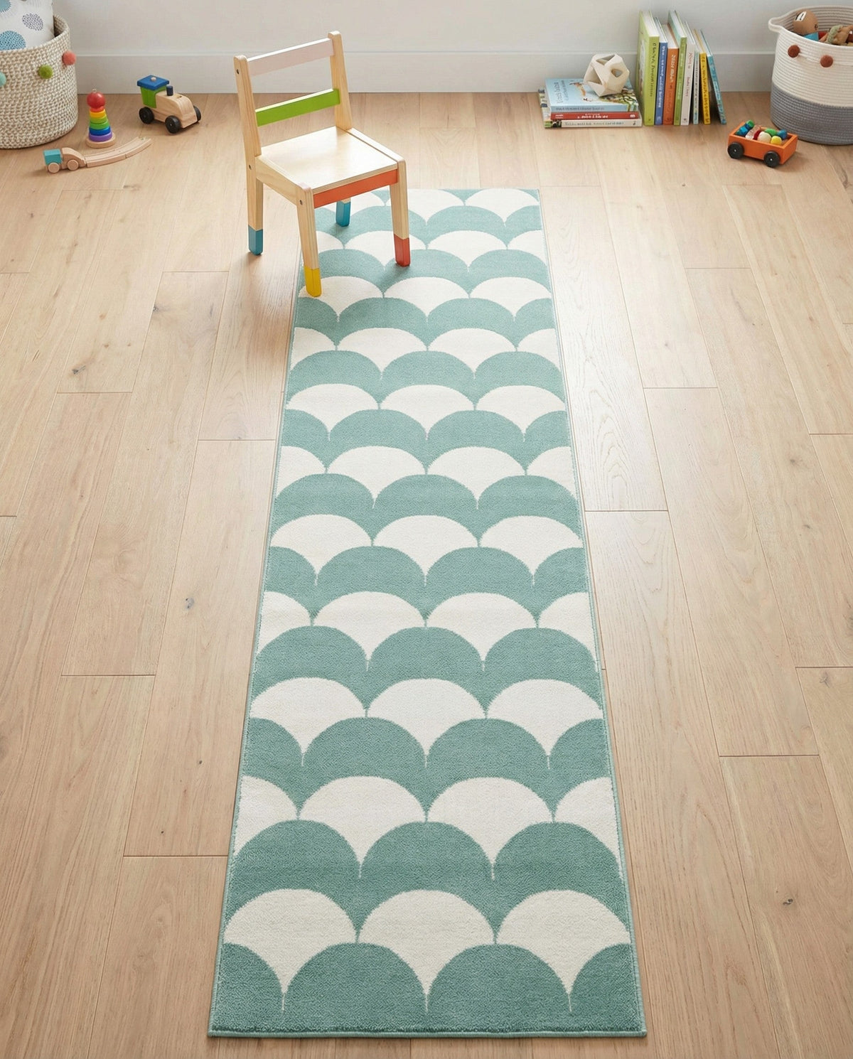 Wonder Tykes Collection Area Rug - Sparklewood Runner Soft Green  lifestyle 156