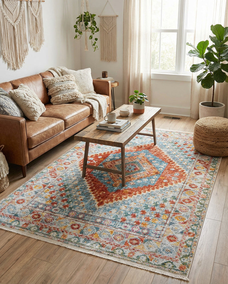 Arcadia Rugs Collection Area Rug -  Xanadu Rectangle Salmon  lifestyle 13