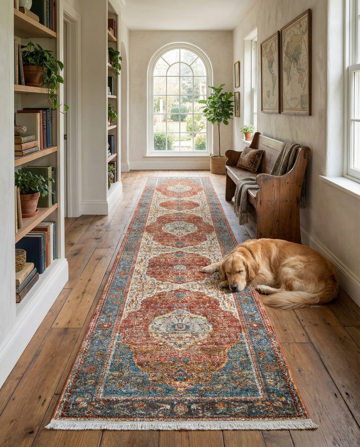 Caribbean Breeze Collection Area Rug -  Vieques Runner Rust Red  lifestyle 186