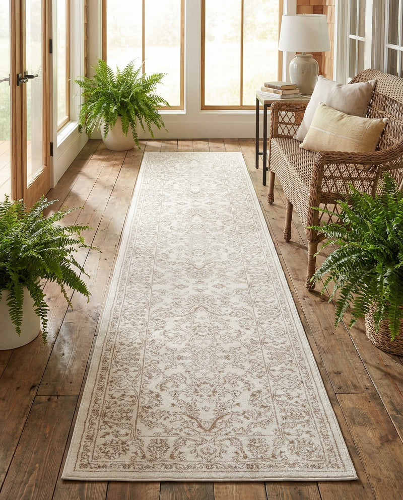 Savannah Elegance Collection Area Rug - Augusta (Ivory) Runner Ivory  lifestyle 74