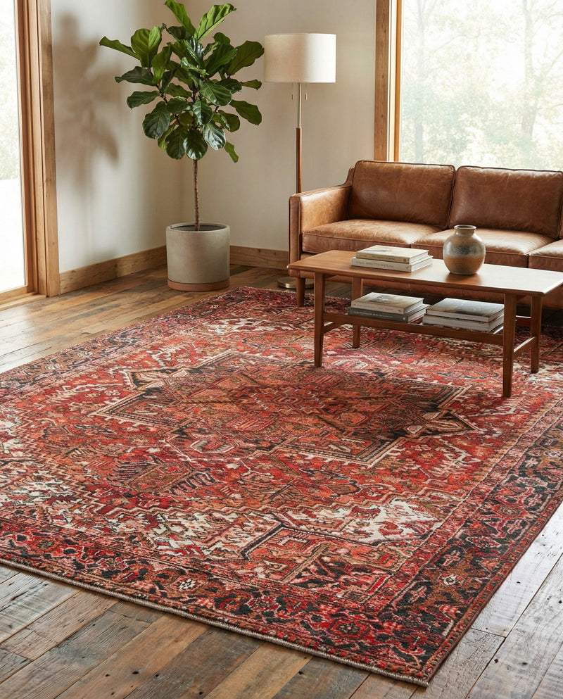 Bazaar Chic Collection Area Rug -  Essaouira Rectangle Rust Red  lifestyle 18