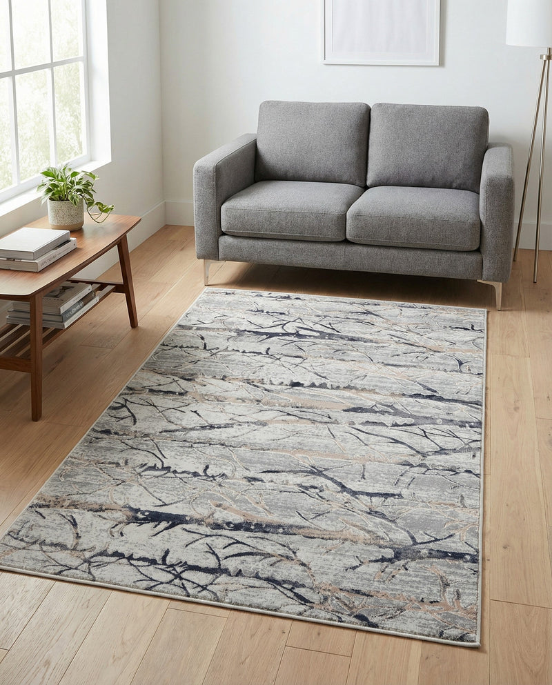 Bloomsbury Elegance Collection Area Rug -  Soho Rectangle Gray  lifestyle 33