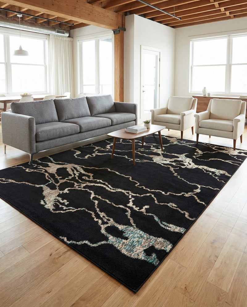 Brighton Terrace Collection Area Rug -  Aldrington Rectangle Navy Blue  lifestyle 15