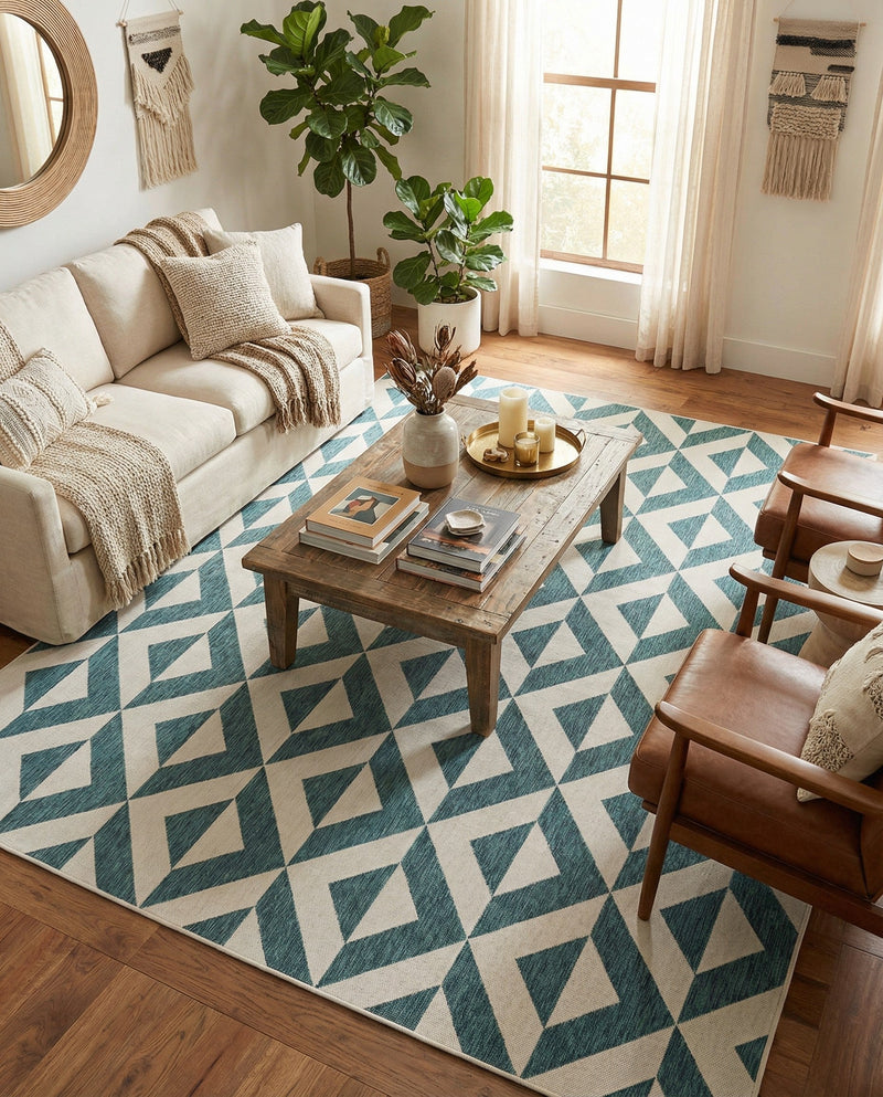Urban Oasis Rugs Collection Area Rug -  Highrise (Teal) Rectangle Teal  lifestyle 11
