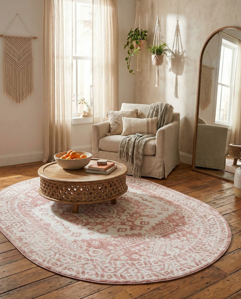 Cambridge Classics Collection Area Rug -  Pembroke (Pink) Oval Pink  lifestyle 51