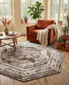 Riviera Elegance Collection Area Rug -  Menton (Light Brown) Octagon Light Brown  lifestyle 182