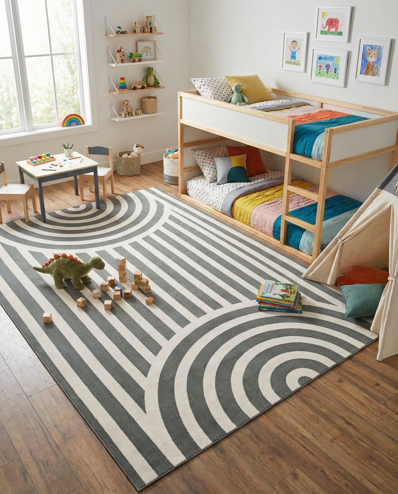 Wonder Tykes Collection Area Rug -  Joydale Rectangle Silver Gray  lifestyle 24