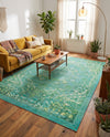 Baroque Era Collection Area Rug - Versailles (Spring Green) Rectangle Spring Green  lifestyle 5