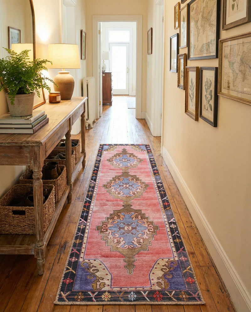 Heritage Elegance Collection Area Rug -  Winterthur (Pink) Runner Pink  lifestyle 53