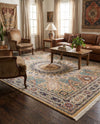 Persian Elegance Collection Area Rug -  Hamedan (Beige) Rectangle Beige  lifestyle 9