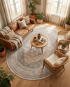 Savannah Series Collection Area Rug -  Augusta (Mink) Oval Mink  lifestyle 68