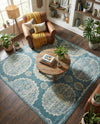 Arcadia Rugs Collection Area Rug -  Atlantis (Gray and Blue) Square Gray and Blue  lifestyle 58