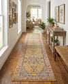 Seville Stripes Collection Area Rug - Cadiz (Yellow) Runner Yellow  lifestyle 50