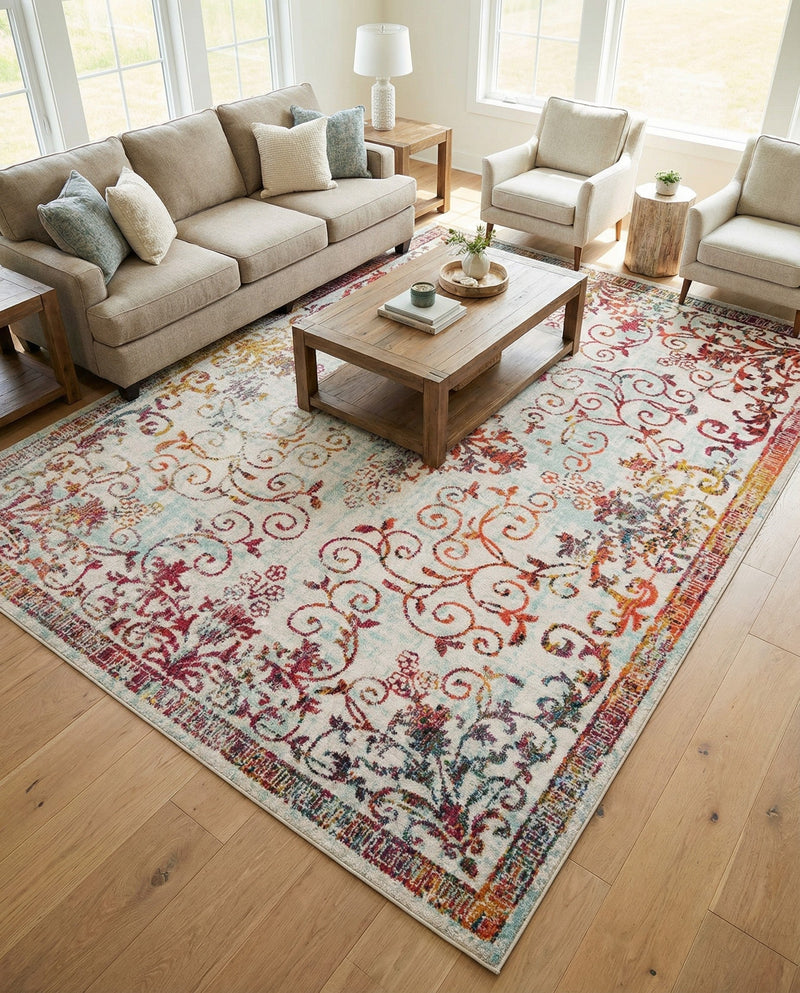 Brighton Terrace Collection Area Rug -  Saltdean Rectangle Ivory  lifestyle 19