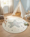 Wonder Tykes Collection Area Rug -  Spiral Round Ivory  lifestyle 7