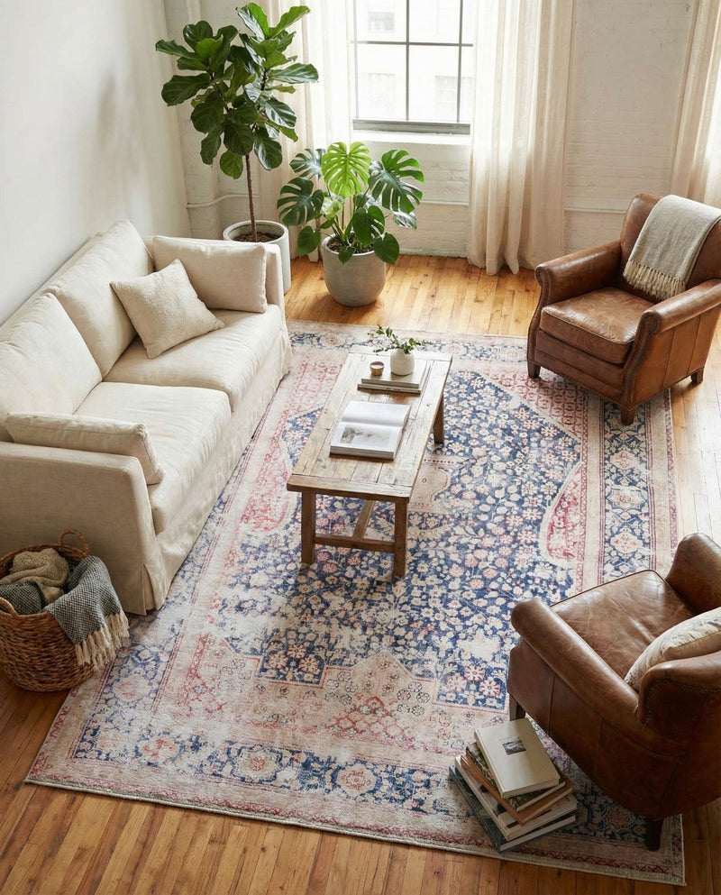 Bazaar Chic Collection Area Rug -  Rabat Rectangle Navy Blue  lifestyle 21