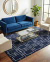 Hollywood Luxe Collection Area Rug -  Beverly (Navy Blue Silver) Rectangle Navy Blue Silver  lifestyle 8