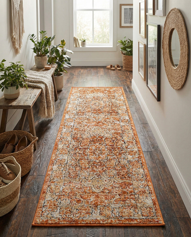 Savannah Soiree Collection Area Rug -  Everglade (Rust Red) Runner Rust Red  lifestyle 65
