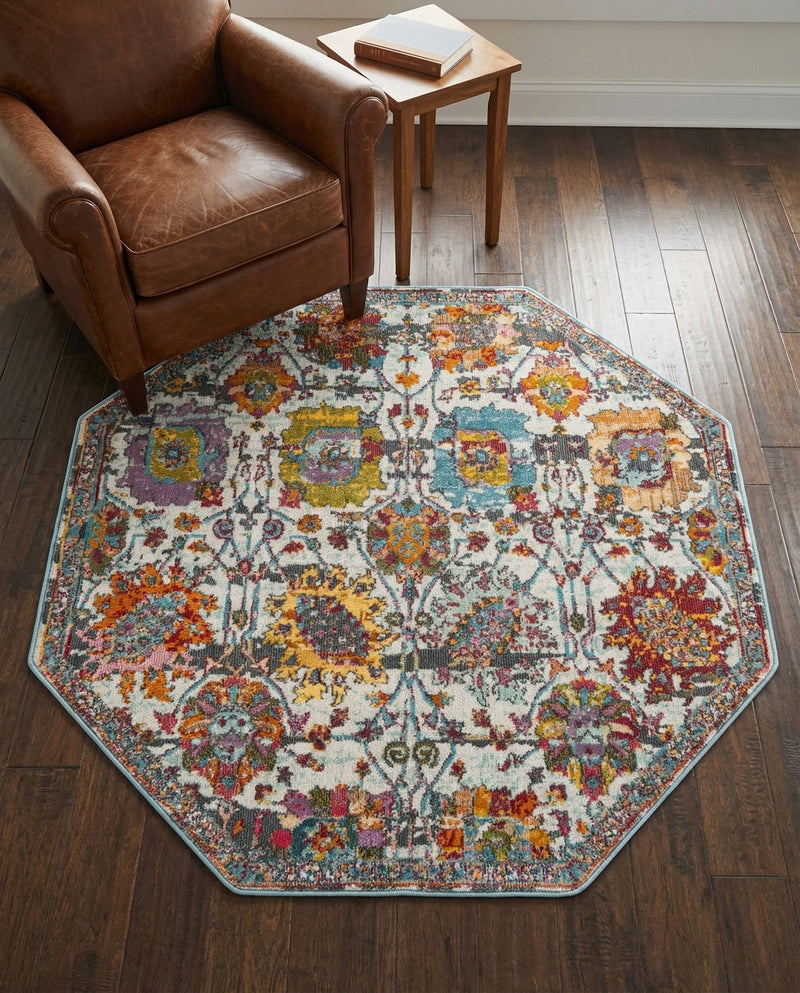 Arcadia Rugs Collection Area Rug -  Elysium Octagon Multi  lifestyle 75