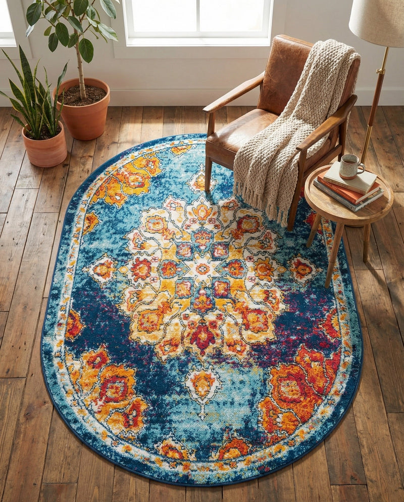 Beverly Grove Collection Area Rug - Melrose (Multi) Oval Multi  lifestyle 64