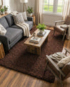 Plush Oasis Collection Area Rug - Serenity (Chocolate Brown) Rectangle Chocolate Brown  lifestyle 21