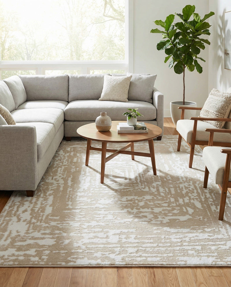 Sanctuary Retreat Collection Area Rug -  Asylum Rectangle White Bone  lifestyle 12