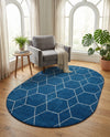 Trellis Mosaic Collection Area Rug - Arborville (Navy Blue) Oval Navy Blue  lifestyle 84