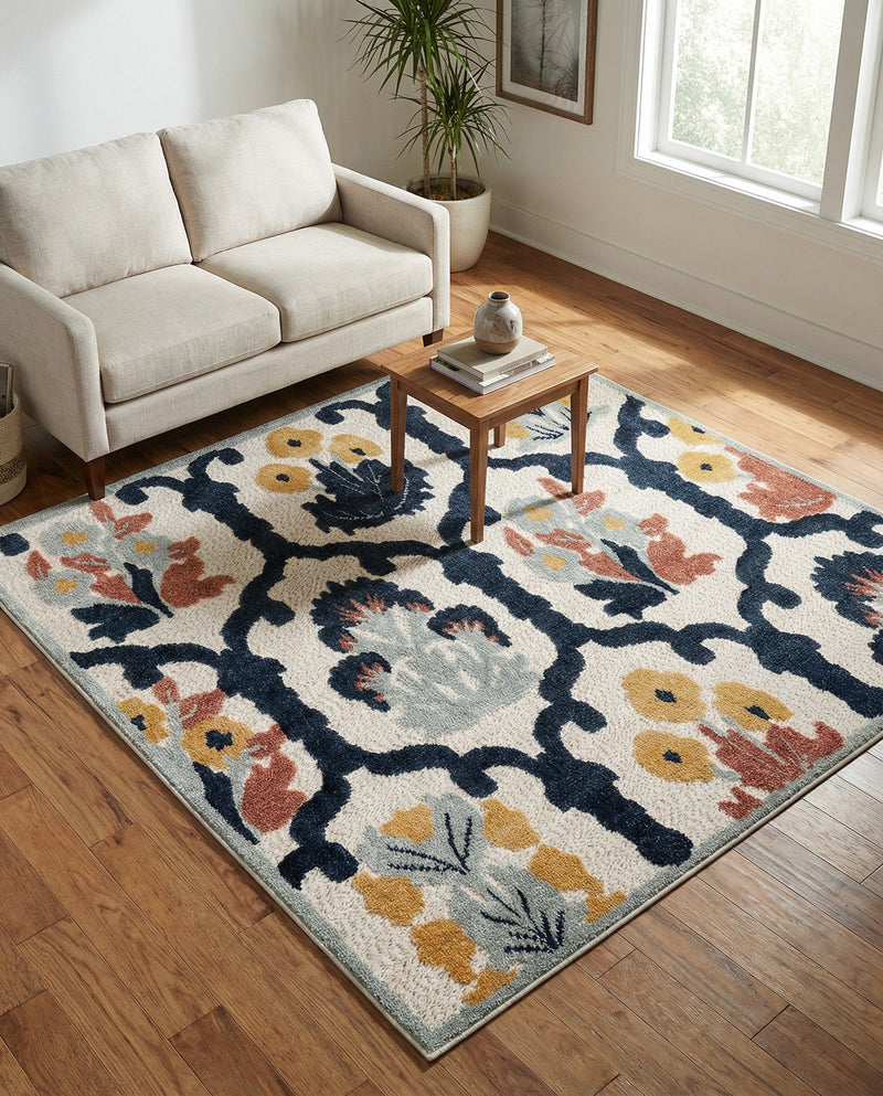 Caribbean Terrace Collection Area Rug -  Dominica Square Ivory  lifestyle 62