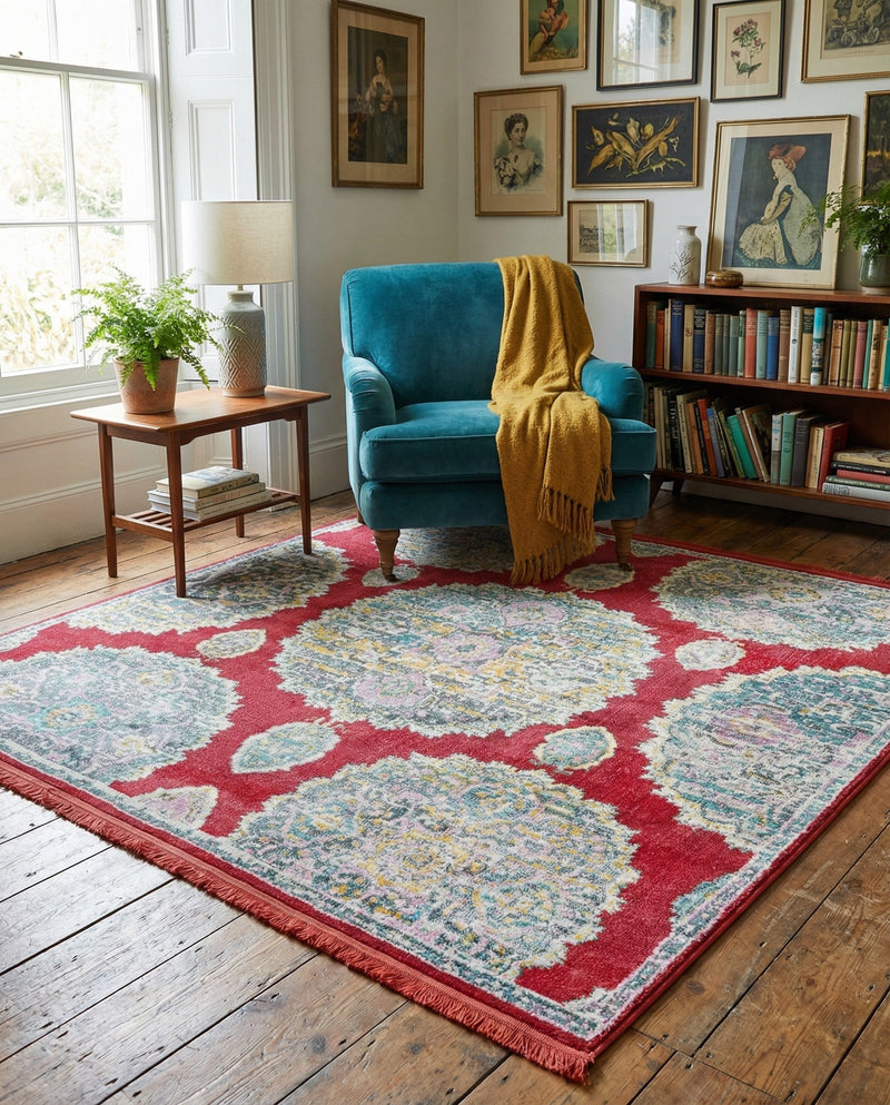Arcadia Rugs Collection Area Rug -  Atlantis (Red) Square Red  lifestyle 58