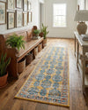 Seville Stripes Collection Area Rug -  Granada (Yellow) Runner Yellow  lifestyle 59