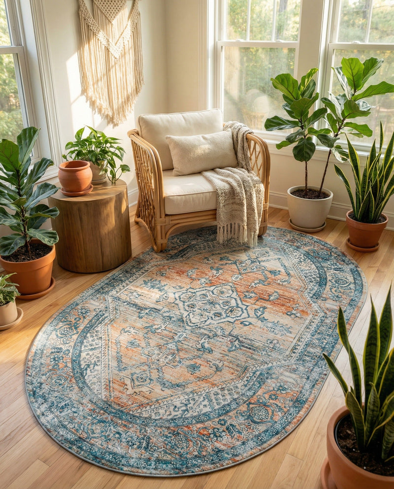 Coastal Haven Collection Area Rug -  Oceania Oval Multi  lifestyle 66