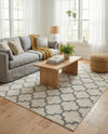 Lattice Gardens Collection Area Rug -  Bloomfield (Beige and Gray) Rectangle Beige and Gray  lifestyle 4