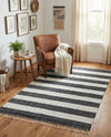 Tassel Trail Collection Area Rug - Pathway (Navy Blue) Rectangle Navy Blue  lifestyle 17