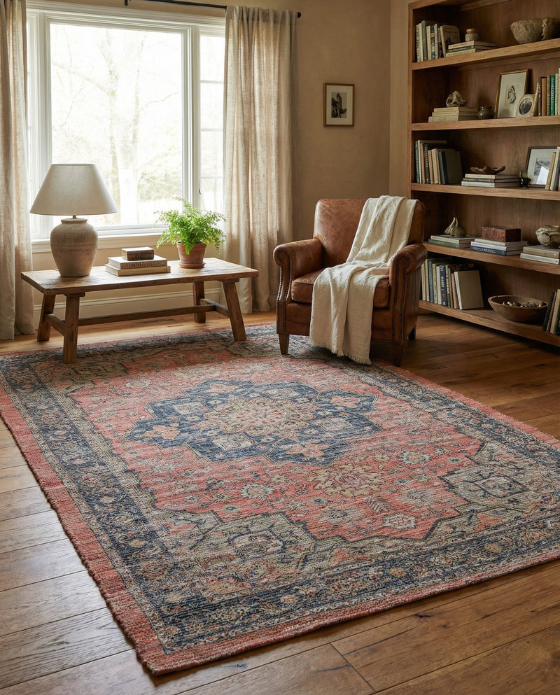 Savannah Threads Collection Area Rug -  Negev Rectangle Antique Red  lifestyle 12