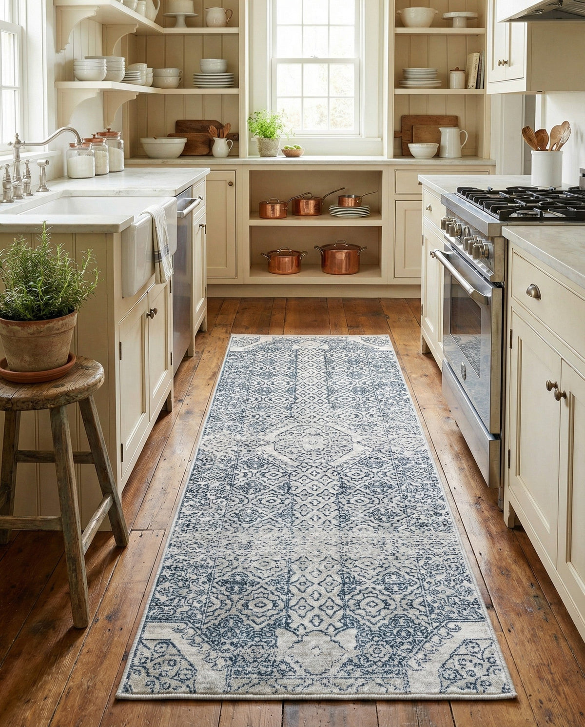 Coastal Haven Collection Area Rug -  Shoreline Runner Gray  lifestyle 49