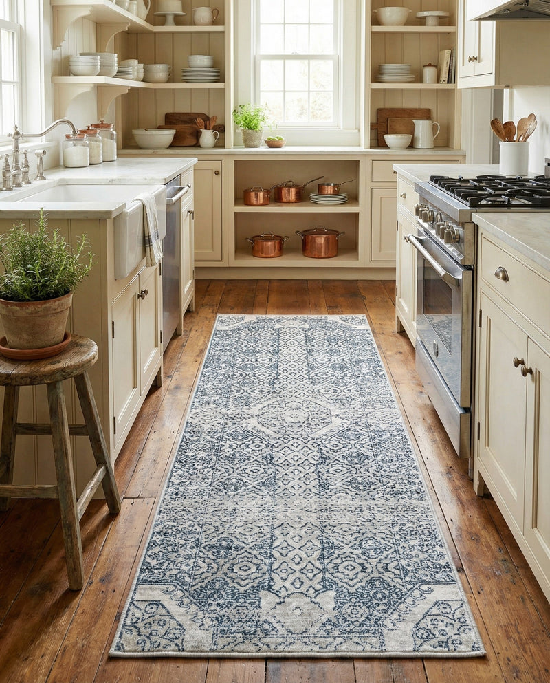 Coastal Haven Collection Area Rug -  Shoreline Runner Gray  lifestyle 49