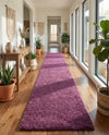 Plush Oasis Collection Area Rug - Serenity (Eggplant Purple) Runner Eggplant Purple  lifestyle 90