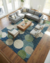 Chromatic Oasis Collection Area Rug -  Zephyr Rectangle Navy Blue  lifestyle 43