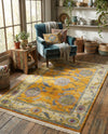 Arcadia Rugs Collection Area Rug - Eden (Yellow) Rectangle Yellow  lifestyle 30