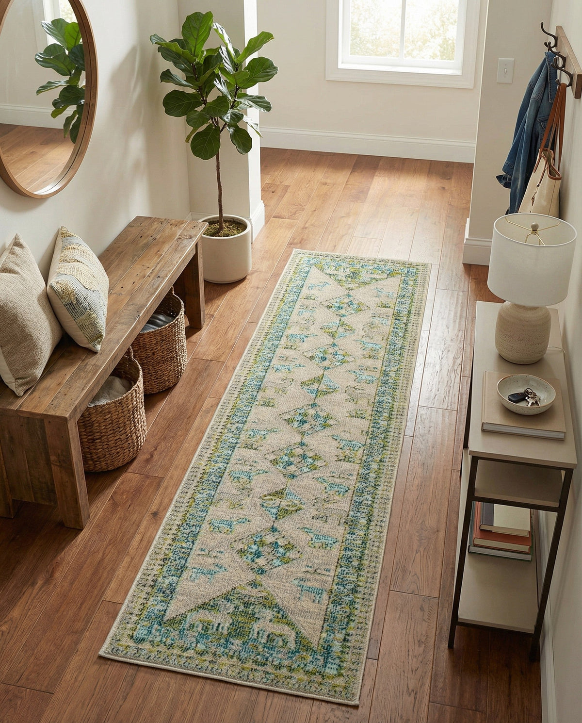 Sedona Vista Collection Area Rug -  Nolina Runner Green  lifestyle 102