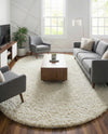 Plush Oasis Collection Area Rug - Serenity (Pure Ivory) Oval Pure Ivory  lifestyle 63