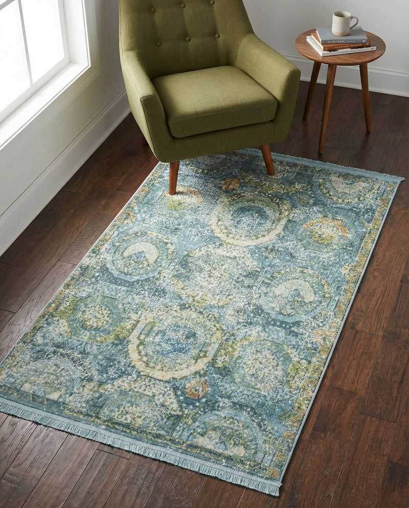 Caribbean Breeze Collection Area Rug -  Lucia Rectangle Light Blue  lifestyle 51