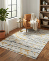 Bloomsbury Elegance Collection Area Rug -  Soho Rectangle Yellow and Gray  lifestyle 36