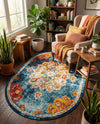 Beverly Grove Collection Area Rug - Melrose (Multi) Oval Multi  lifestyle 67