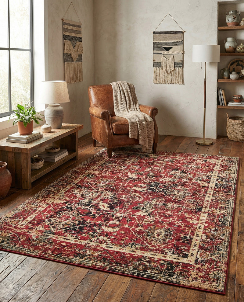 Neptune Elegance Collection Area Rug -  Galatea (Burgundy) Rectangle Burgundy  lifestyle 12