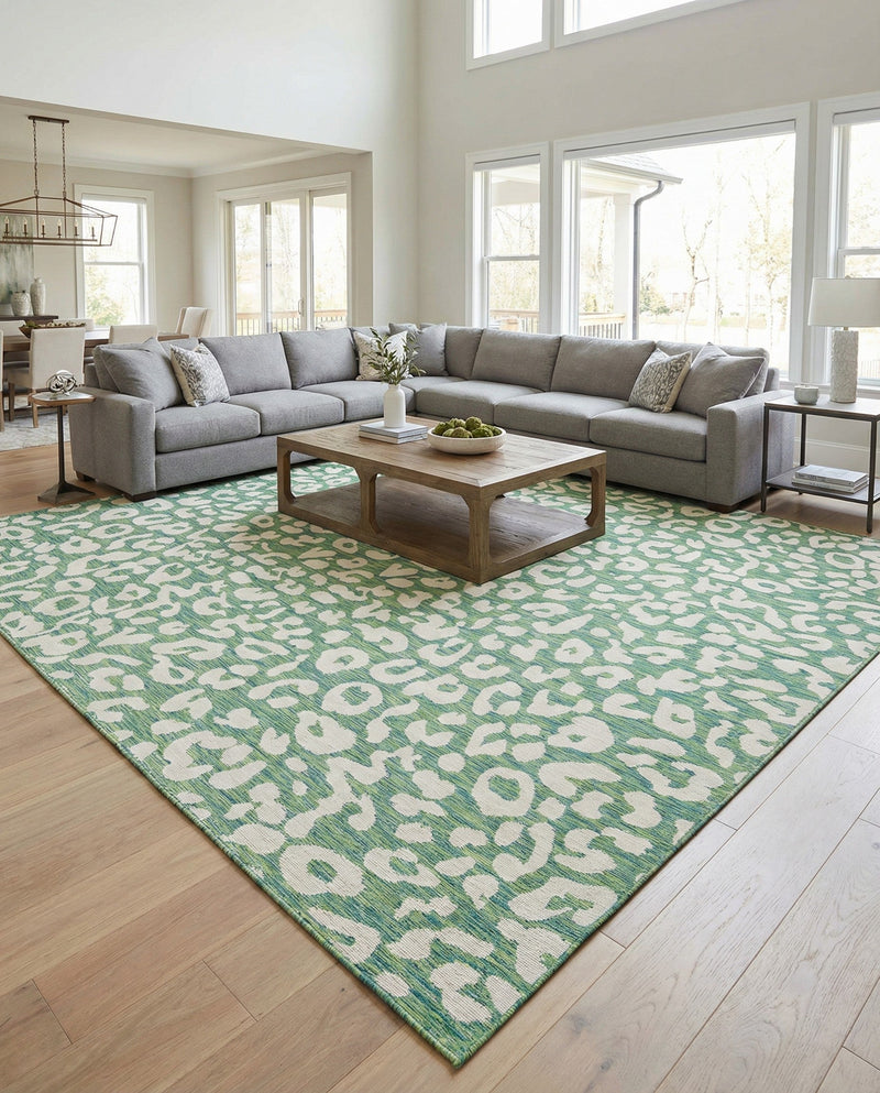 Savannah Escape Collection Area Rug -  Amazon (Green Blue) Square Green Blue  lifestyle 21