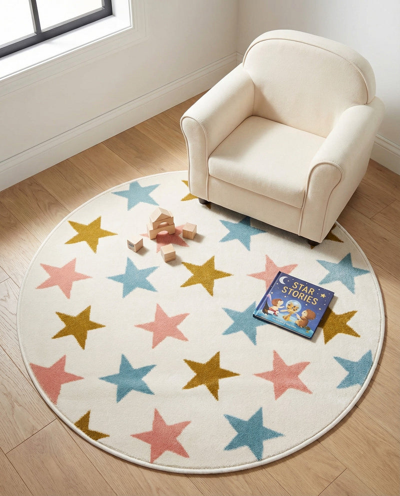 Wonder Tykes Collection Area Rug -  Fantasia Round Multi  lifestyle 52